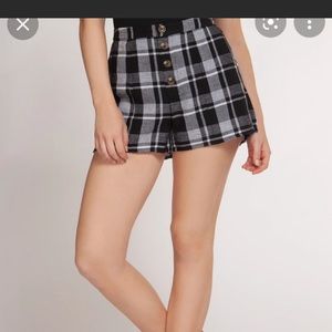 Dex plaid linen shorts